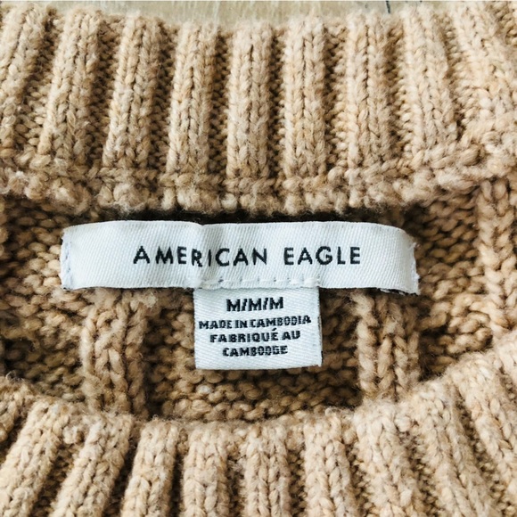 American Eagle Outfitters Cable Knit Sweater in Camel Size M - Picture 7 of 10
